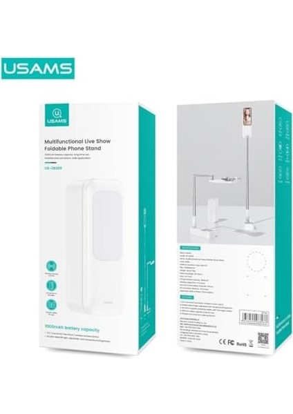 US-ZB209 Online Ders ve Yayın Için Ledli,monopodlu,kumandalı,şarjlı Taşınabilir Telefon Standı fiyatları