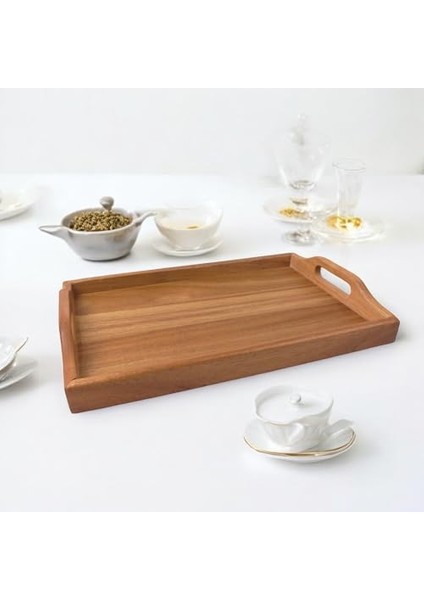 Akasya Ağacından Dikdörtgen Sunum Tepsi, Ahşap Çay, Kahve ve Servis Tepsisi (33X22X5CM) fiyatları