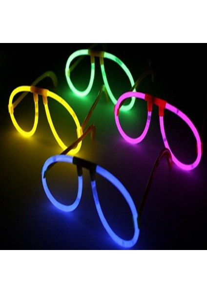 Karanlıkta Parlayan Fosforlu Glow Gözlük Fosforlu Renkli Gözlük 6 Adet (4172) fiyatları
