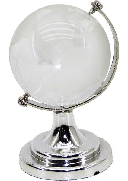 Dekoratif Küçük Şeffaf Dünya Topu - Ayaklı (4172)