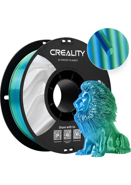 Cr-Sılk Pla Filament Mavi-Yeşil Çift Renk 1.75MM 1kg