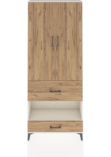 Arges Dolap 4 Raflı 2 Çekmeceli 2 Kapaklı 88X30X221 Aytaşı-Çam