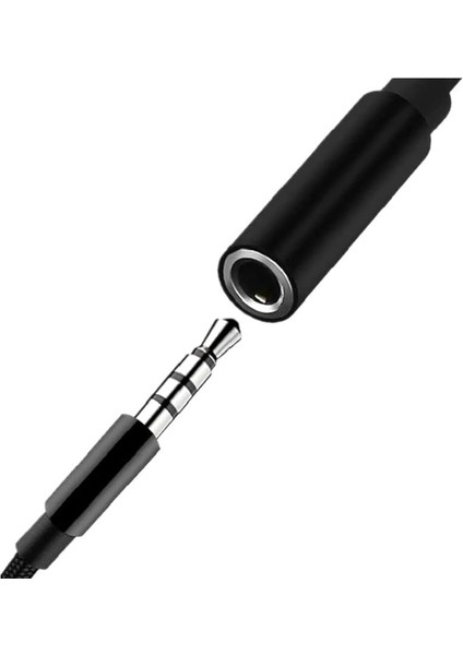 Type-C Için 3.5mm Aux, Kulaklık ve Mikrofon Adaptörü Siyah, Telefonlar ile Uyumlu fiyatları