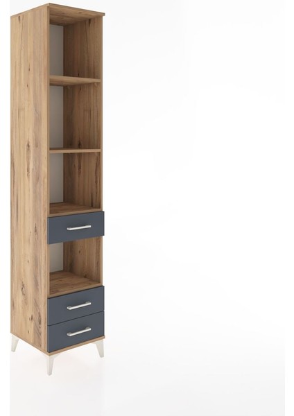 Hyperion Dolap 4 Raflı 3 Çekmeceli 44X44X221 Çam-Antrasit fiyatları