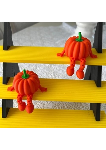 2 Adet Dekoratif Bal Kabağı Figürü, Oturan Biblo, Masa ve Raf Süsü modelleri