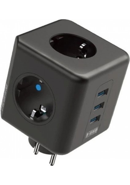 Isıya Dayanıklı Termal Akım Korumalı ve Çocuk Korumalı 3 Priz Girişli 3 USB Girişli Küp Priz fiyatları