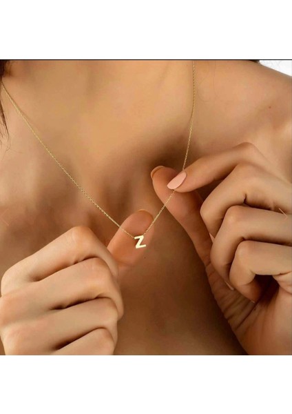 Harf Kolye Gold Renkli Çelik