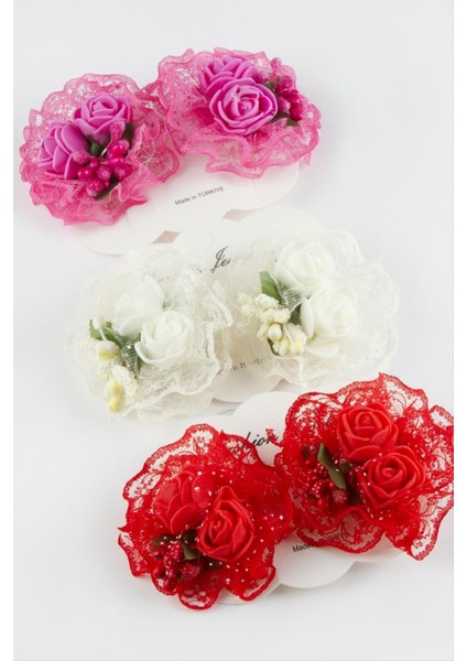 Gül Lastikli Okul Tokası 2 Adet