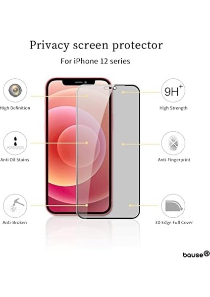 12 Pro Max Uyumlu Full 10D Hayalet/privacy Ekran Kırılmaz Cam ( 12 Pro Max 6.7&apos;) modelleri