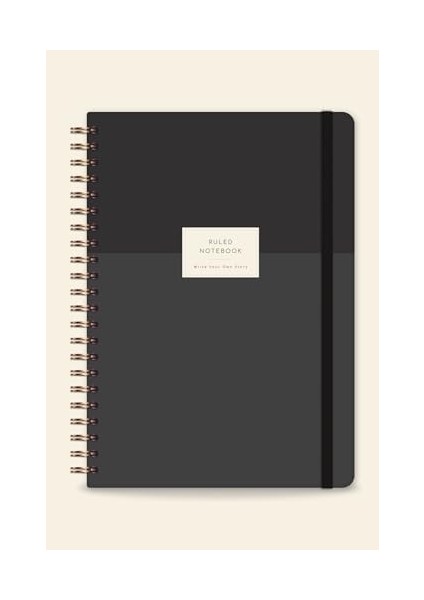 20X28 Spiralli Sert Kapak Çizgili Not Defteri Siyah modelleri