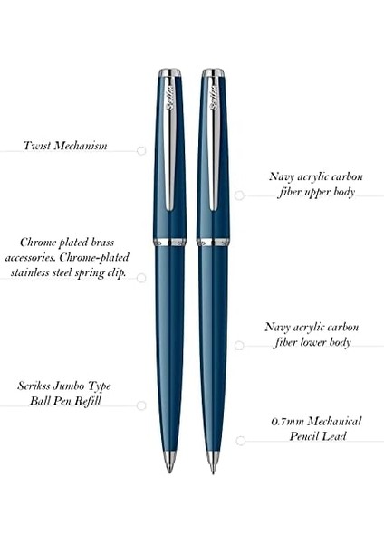 33 Tükenmez Kalemversatil Takım Lacivert modelleri
