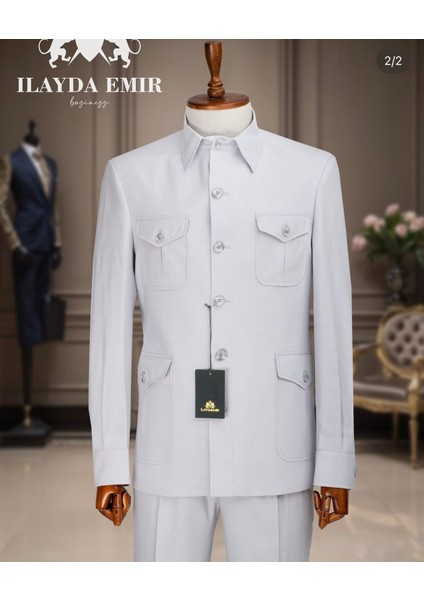 Özel Tasarım Italyan Kesim Safari Erkek Takım Elbise Bej fiyatları