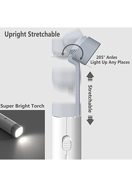 LED Çalışma Masası Lambası, 3 Parlaklık Kademesi, Cep Telefonu Tutuculu Komodin Okuma Lambası, Dış Mekan Acil Lambası, USB Şarj Bağlantılı Yatak Odası, Kamp, Ofis Için (Beyaz-1) fiyatları