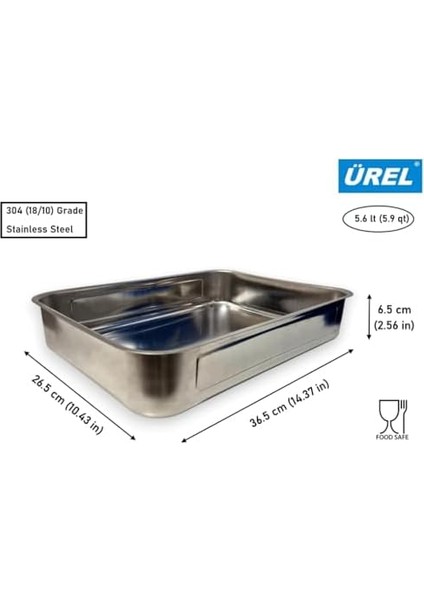 Tepsisi Paslanmaz Çelik Çok Amaçlı Dikdörtgen Büyük Metal Tava Fırın (36,5 x 26,5 x 6,5 Cm, 304 (18/10) Kalite, Bulaşık Makinesinde Yıkanabilir, Gıdaya Uygun, Temizlenebilir) modelleri