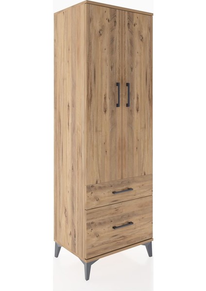 Hyperion Dolap 4 Raflı 2 Çekmeceli 2 Kapaklı 60X44X182 Çam-Çam fiyatları