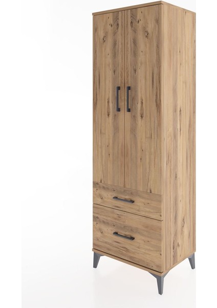 Hyperion Dolap 4 Raflı 2 Çekmeceli 2 Kapaklı 60X44X182 Çam-Çam modelleri