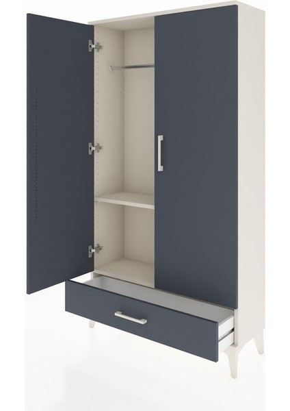Arges Dolap 2 Raflı Tek Çekmeceli Tek Askılı 88X30X163 Aytaşı-Antrasit fırsatları