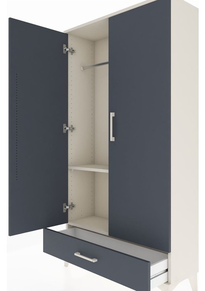 Arges Dolap 2 Raflı Tek Çekmeceli Tek Askılı 88X30X163 Aytaşı-Antrasit indirimleri