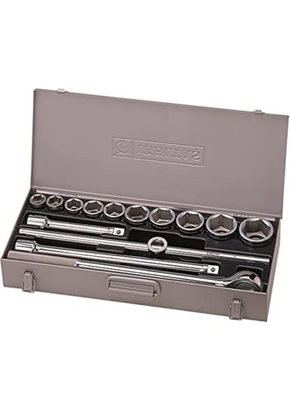 1119006114 14&apos;lü 3/4"altı Köşe Lokma Anahtar Takımı, Krom, 14 Parça Set fiyatları