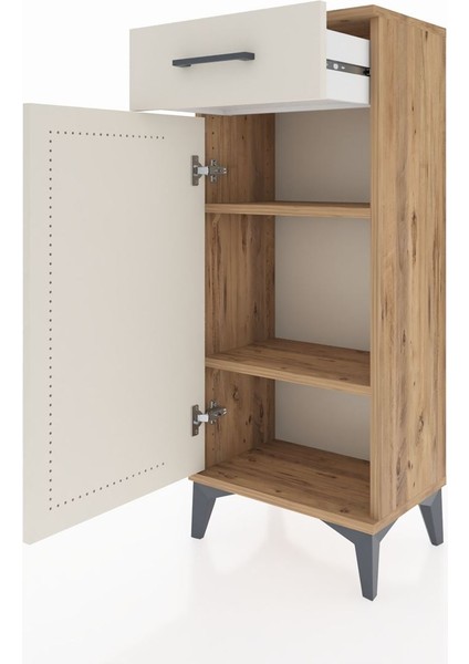 Arges Komodin 2 Raflı Tek Çekmeceli Tek Kapaklı 44X30X106 Çam-Aytaşı fırsatları