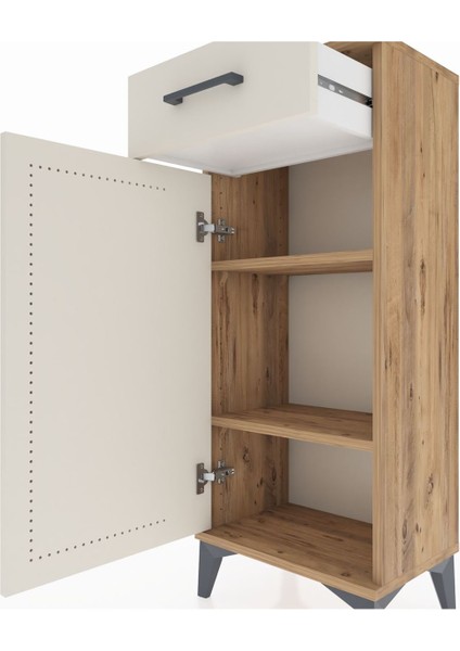 Arges Komodin 2 Raflı Tek Çekmeceli Tek Kapaklı 44X30X106 Çam-Aytaşı indirimleri