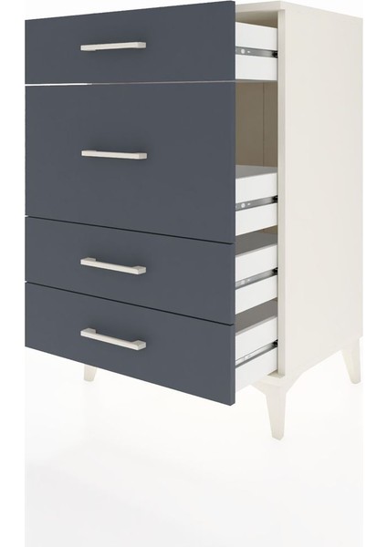 Hyperion Komodin 4 Çekmeceli 60X44X96 Aytaşı-Antrasit fırsatları