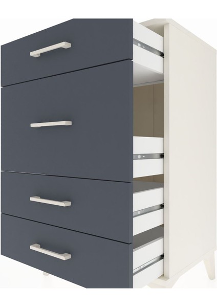 Hyperion Komodin 4 Çekmeceli 60X44X96 Aytaşı-Antrasit indirimleri