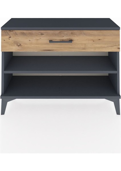 Arges Şifonyer Tek Raflı Tek Çekmeceli 88X30X64 Antrasit-Çam