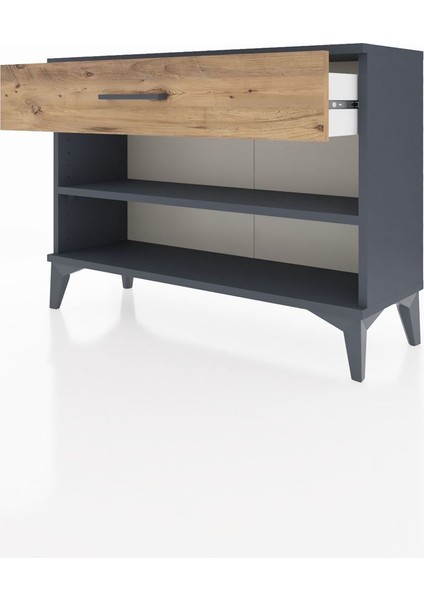 Arges Şifonyer Tek Raflı Tek Çekmeceli 88X30X64 Antrasit-Çam fırsatları