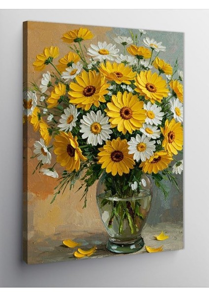Kanvas Tablo Vazoda Papatyalar, 50 x 70 CNVSDKEY141060