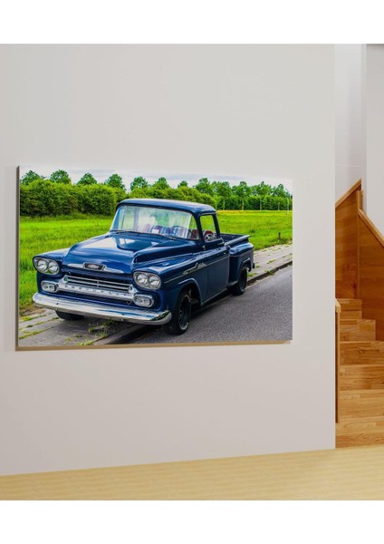 Kanvas Tablo Chevrolet Klasik Araba Mavi Tonlarında Galeri Kanvas Tablo 30 x 40
