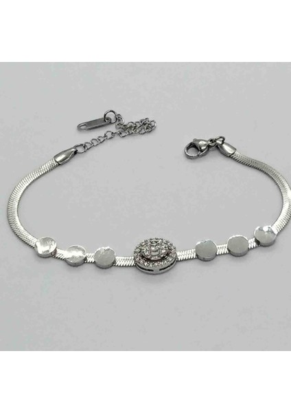 Çelik Silver Zirkon Taşlı Bileklik fiyatları