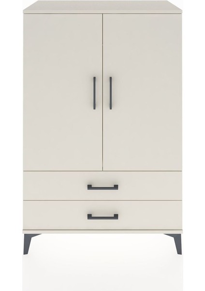 Hyperion Dolap Tek Raflı 2 Çekmeceli Tek Askılı 88X44X134 Aytaşı-Aytaşı
