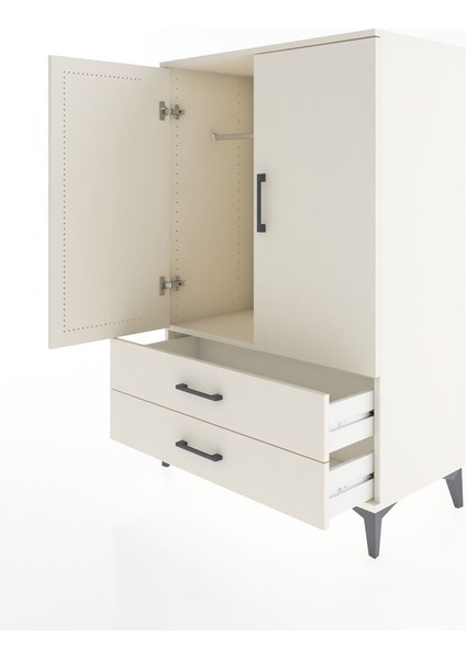 Hyperion Dolap Tek Raflı 2 Çekmeceli Tek Askılı 88X44X134 Aytaşı-Aytaşı fırsatları