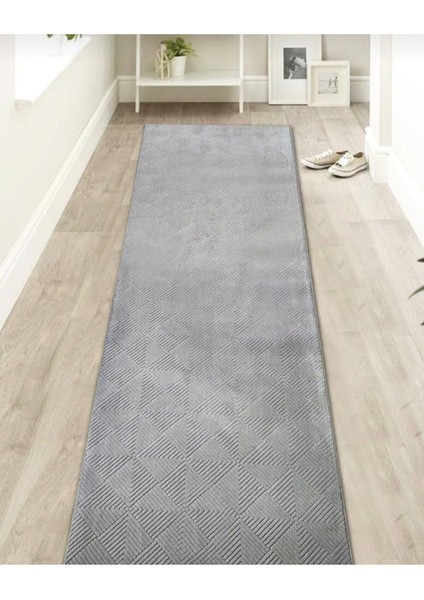 Yumuşak ve Hafif Gri Rölyef Yolluk, Kaymaz Taban, Yıkanabilir, Konforlu Yüzey modelleri