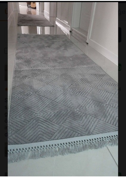 Yumuşak ve Hafif Gri Rölyef Yolluk, Kaymaz Taban, Yıkanabilir, Konforlu Yüzey fırsatları