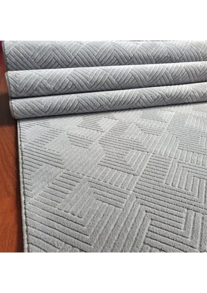 Yumuşak ve Hafif Gri Rölyef Yolluk, Kaymaz Taban, Yıkanabilir, Konforlu Yüzey indirimleri