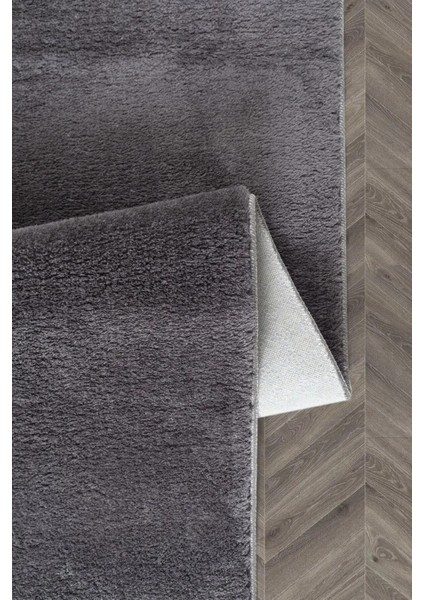 Yumuşak Peluş Oval Halı, Çok Amaçlı, Yıkanabilir, Kaymaz Taban, Gri Renk modelleri