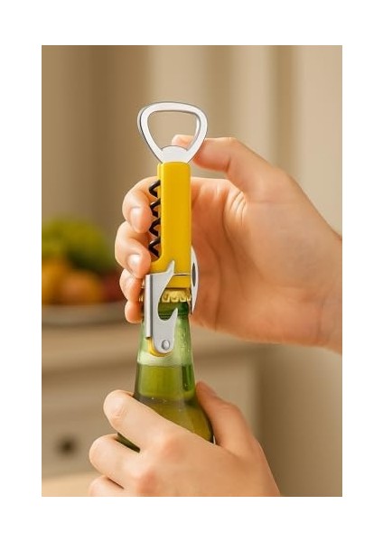 Store Paslanmaz Çelik Türbişonlu Şarap ve Şişe Açacağı – Ergonomik Kolu ve Dişli Mekanizmalı, Kullanım, (Siyah) modelleri