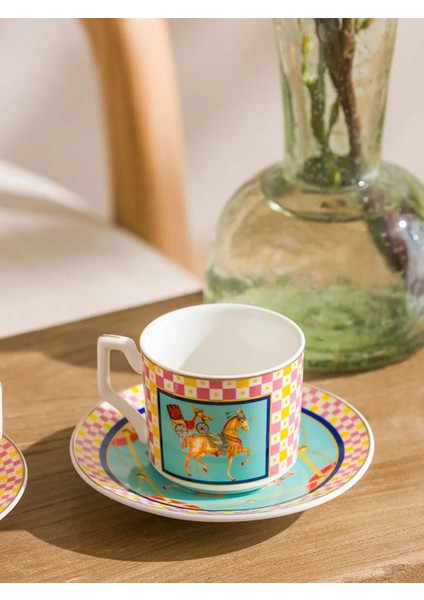 Baskılı 2 Kişilik Porselen Kahve Fincan Takımı 90 ml (W5) modelleri