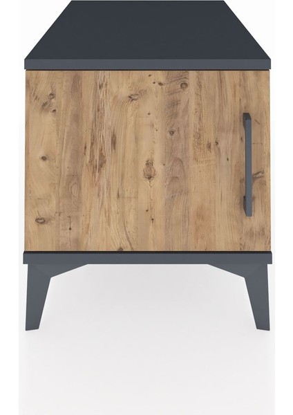 Kronos Komodin Tek Raflı Tek Kapaklı 44X59X48 Antrasit-Çam