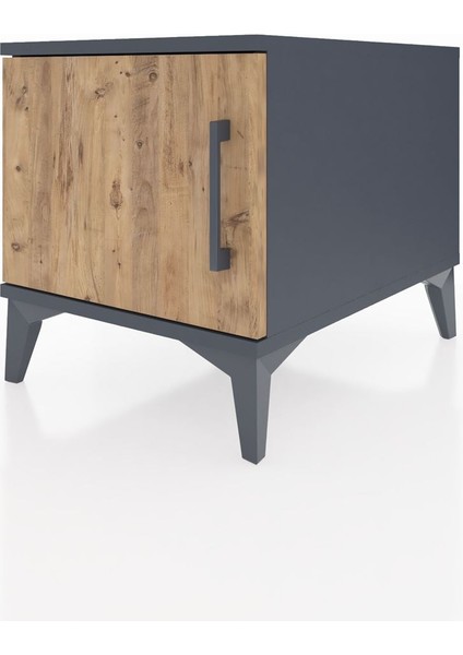 Kronos Komodin Tek Raflı Tek Kapaklı 44X59X48 Antrasit-Çam modelleri