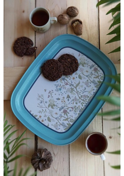 Desenli Oval Tepsi 24X31 cm ( )