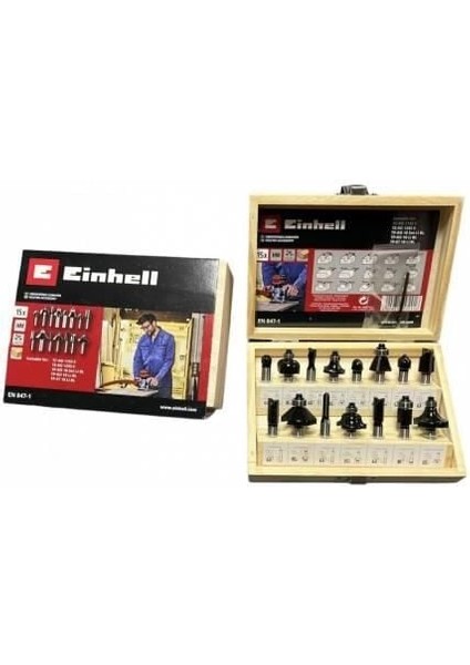 Einhell 15 Parça Karışık Freze Ucu Seti 8 mm Şaft fiyatları