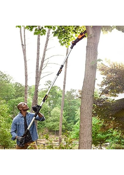 WG349E 20VOLT 2.0AH Li-Ion Tek Akülü 20CM Profesyonel Teleskobik Saplı Açı Ayarlı Zincirli Dal Budama modelleri