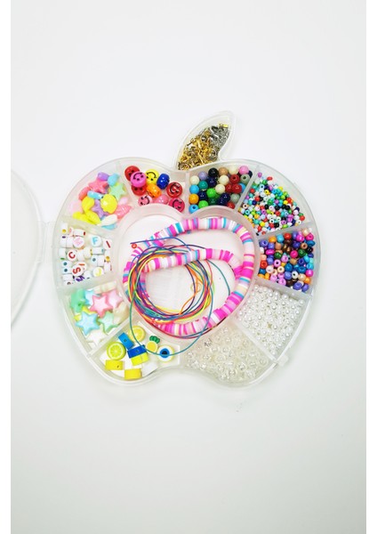 Hobi Takı Tasarım Seti Boncuk Harf Gülen Surat Temalı Klipsli Full Set