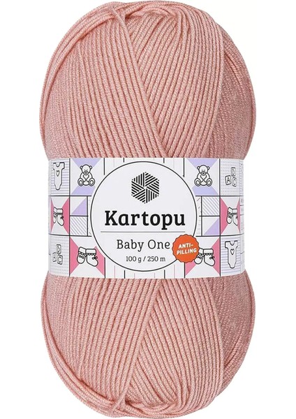 1 Adet Baby One Tüylenmeyen El Örgü Ipi Yünü Pudra K258