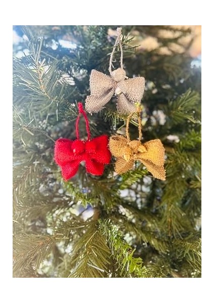 Yılbaşı Ağacı Süsü 3lü Set Yılbaşı Süsü Fiyonk Parlak Süs El Yapımı Tasarım Yılbaşı Süsü Palamut fiyatları