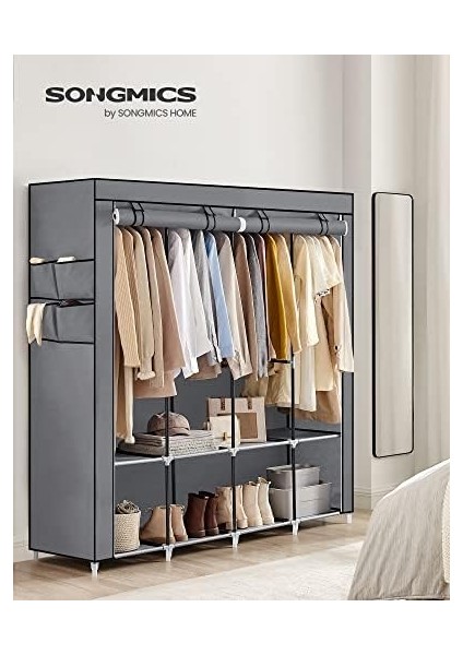 Kumaş Dolap, Dolabı, 4 Yan Cep, Geniş Alan, Gri RYG094G02 fiyatları