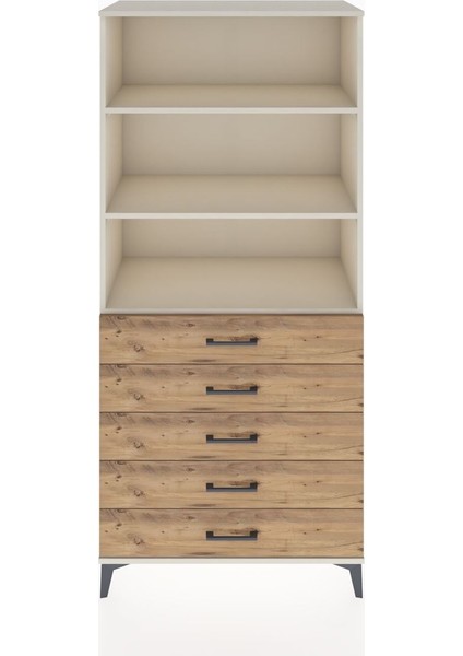 Hyperion Dolap 3 Raflı 5 Çekmeceli 88X44X195 Aytaşı-Çam